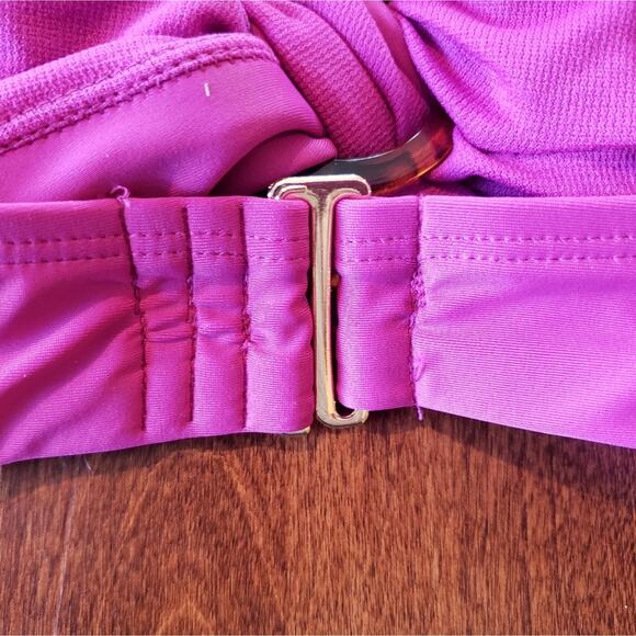 Time and Tru NWT swim suit magenta and floral removable pads mid rise bikini 3X - Picture 6 of 14